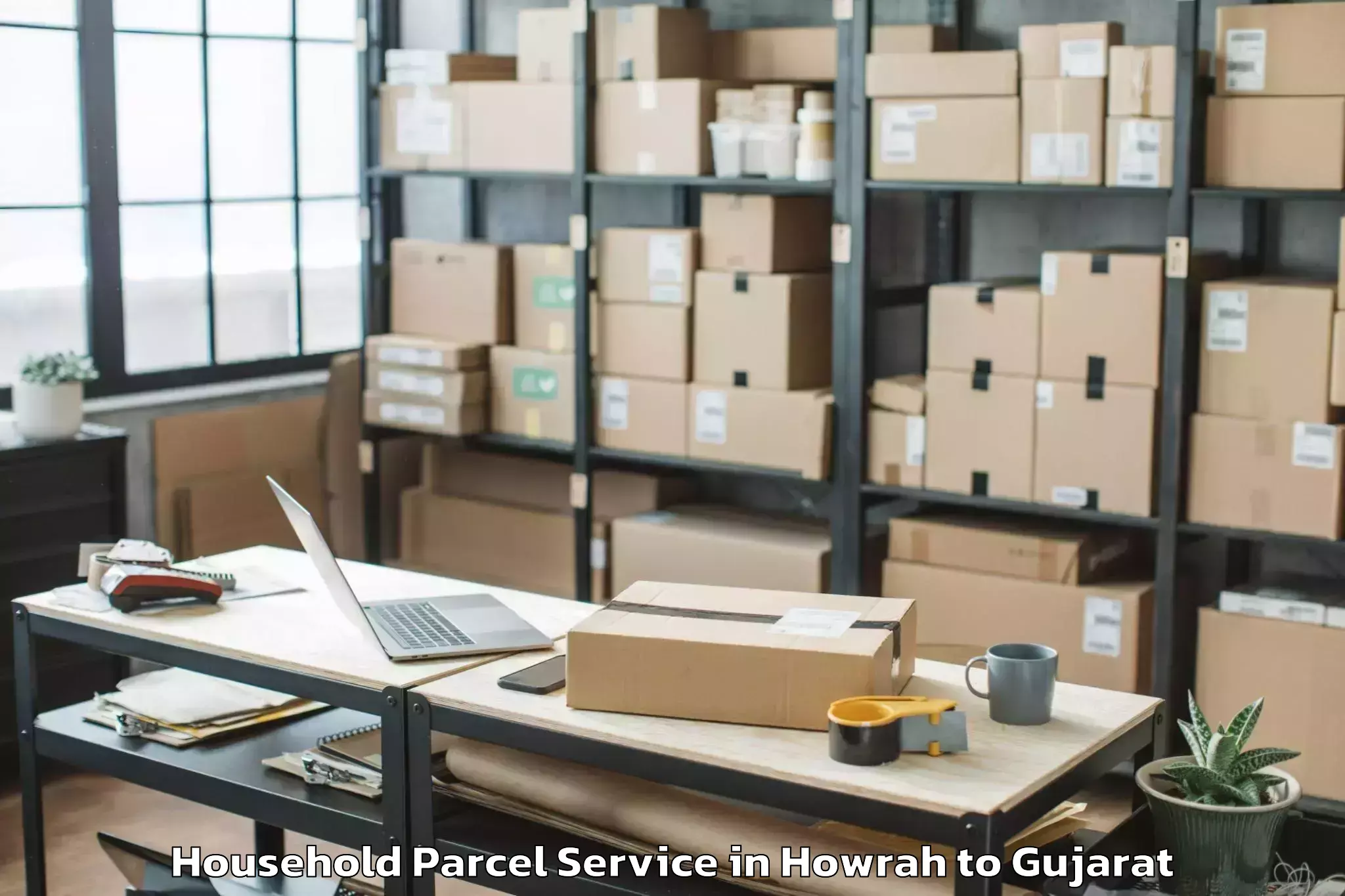 Comprehensive Howrah to Crystal Mall Rajkot Household Parcel